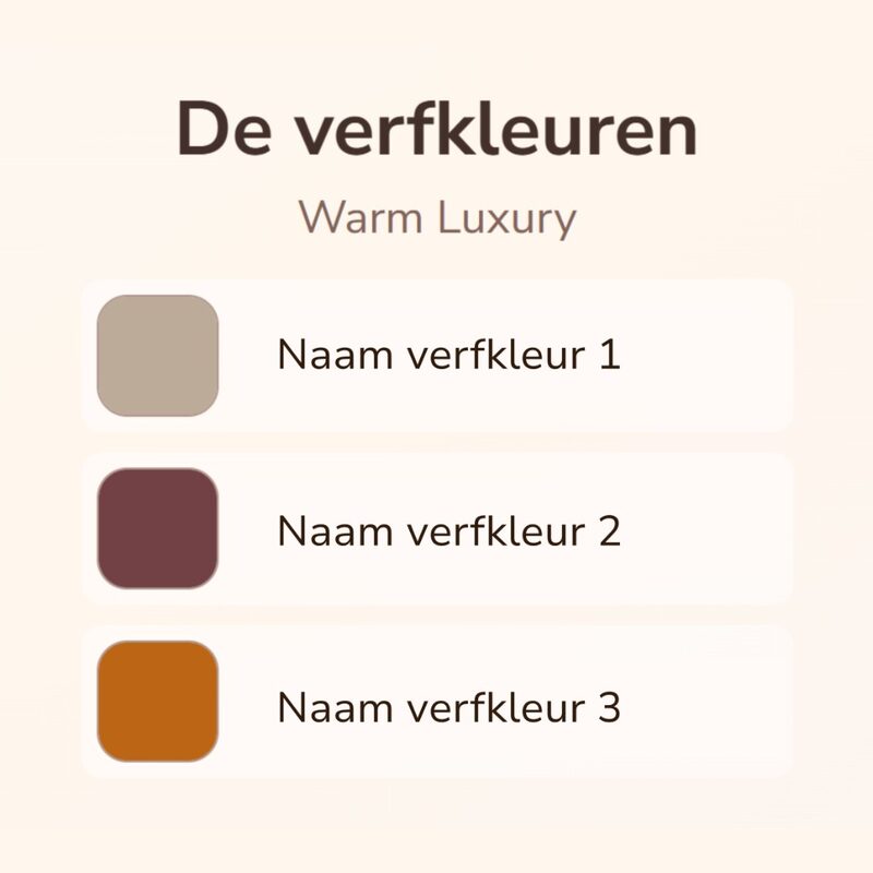 Voorbeeld van verfkleuren in je kleuradvies